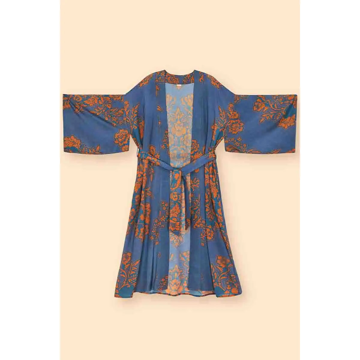 Denim Tapestry Kimono Gown
