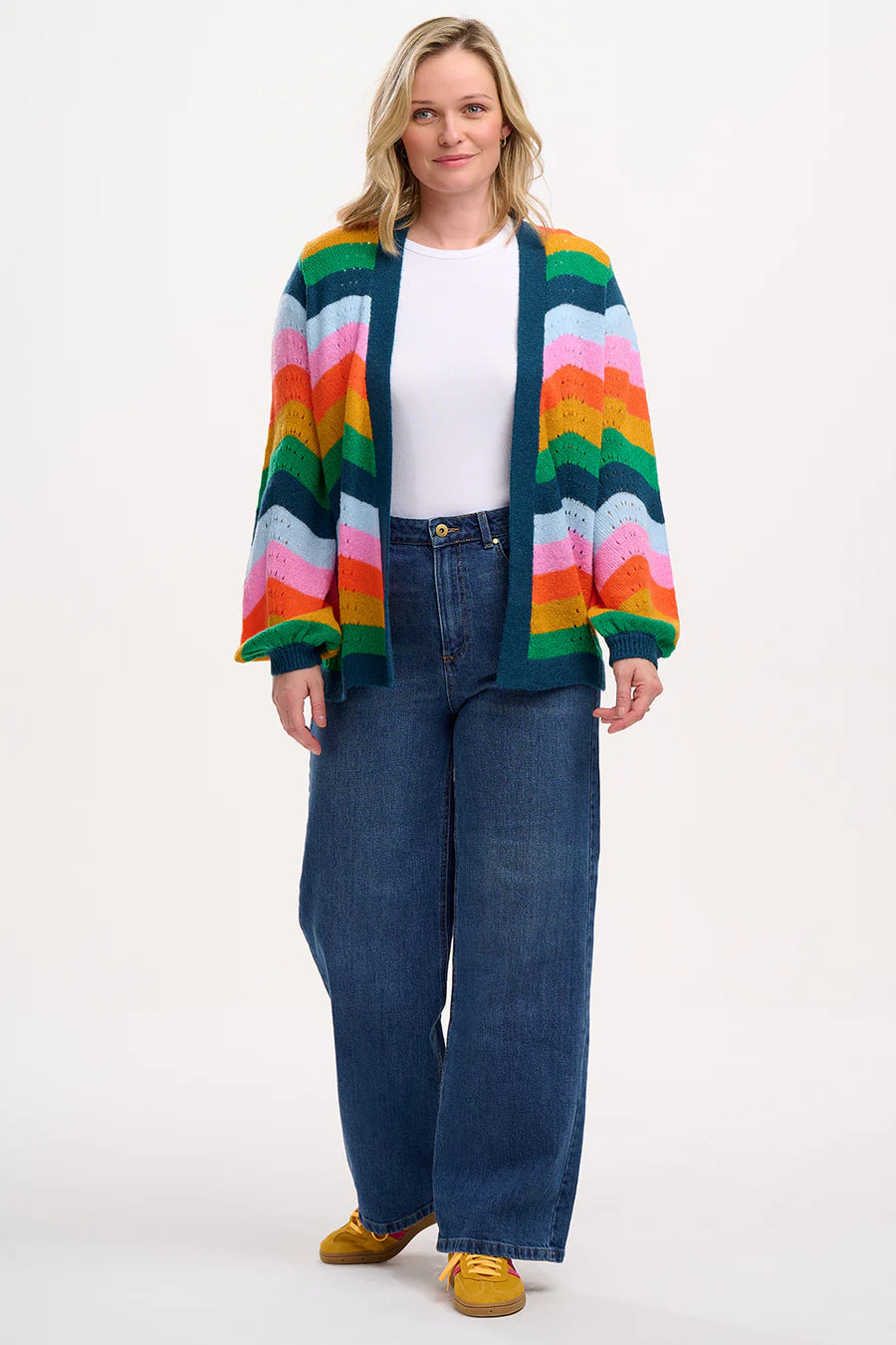 Bella Chevron Rainbow Stripe Cardigan