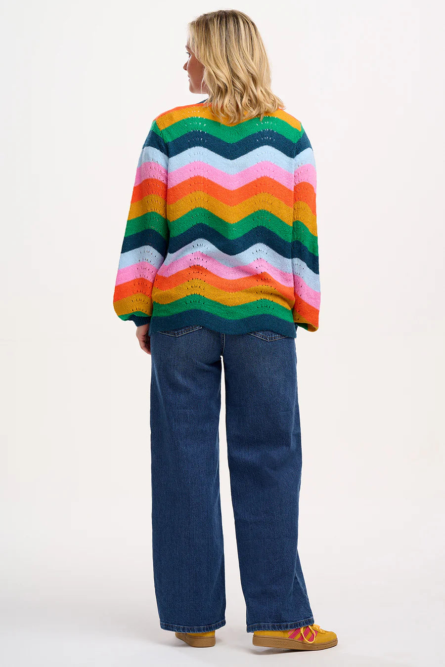 Bella Chevron Rainbow Stripe Cardigan