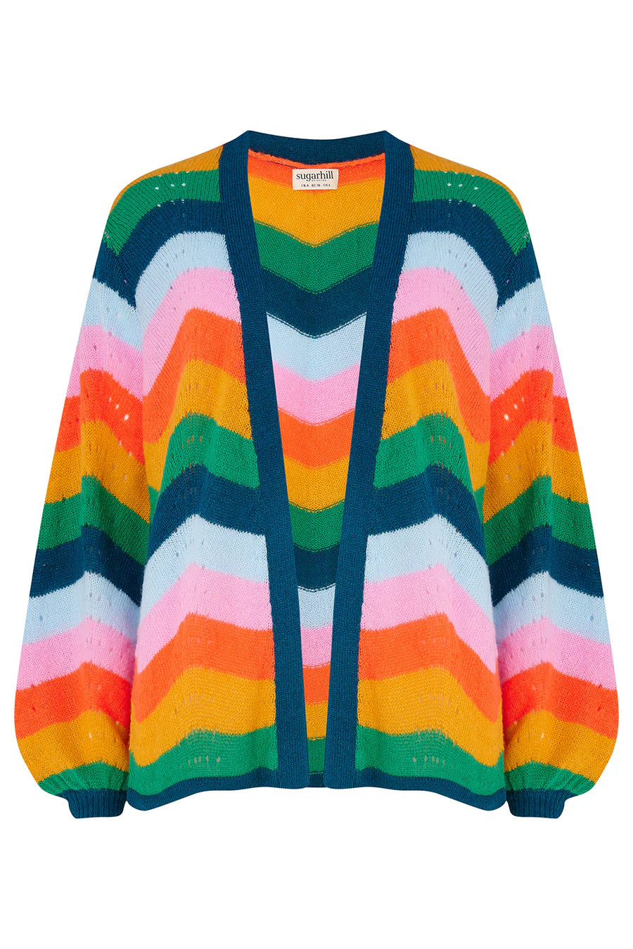 Bella Chevron Rainbow Stripe Cardigan