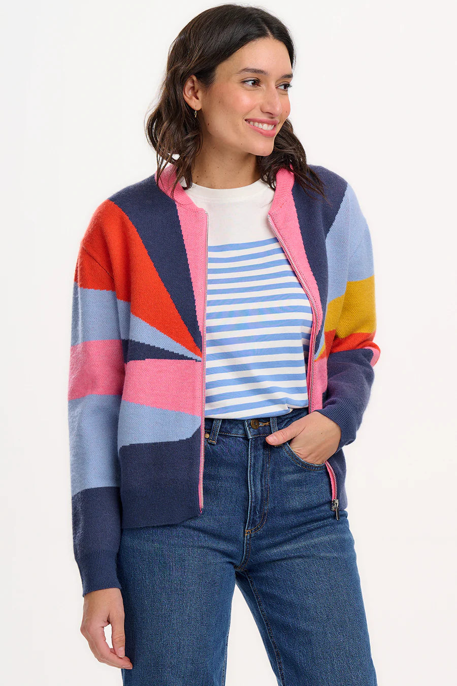 Solana Sunset Sweater Bomber Jacket