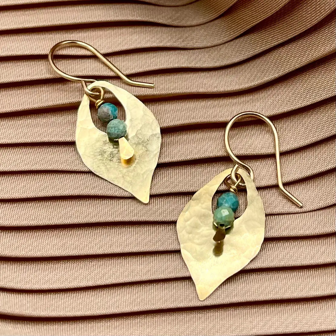 Handmade Tea Leaf Earrings